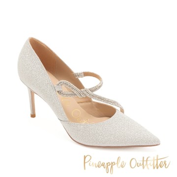 Pineapple Outfitter-奢華細鍊鑽帶高跟鞋 GORO-銀色