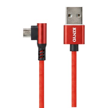 KINYO 90彎頭布編織線 USB-B14  2m  紅色  1條
