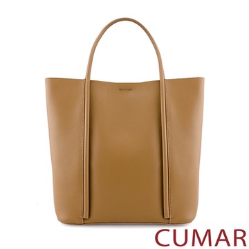 【CUMAR女包】軟皮質感手提托特包-駝色
