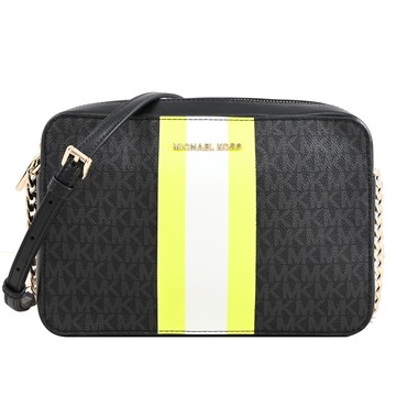 MICHAEL KORS CROSSBODIES 經典滿版斜背方包.黑灰