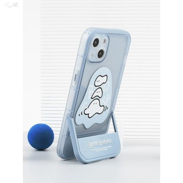 抖音小幽靈怪獸iPhone13遠峰藍11隱形12promaxs支架xr手機殼全包