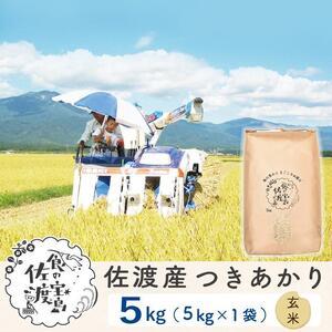 ふるさと納税 佐渡島産 つきあかり 玄米5kg×1袋 〜農薬5割減〜 新潟県佐渡市