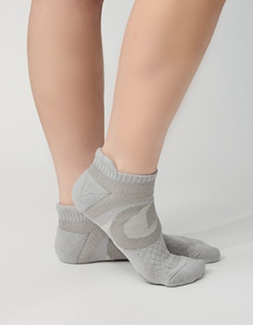 環形360度減壓船短襪- 灰