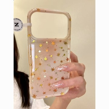 ✨防摔手機殼✨涂鴉星星楓葉適用iPhone14蘋果17PROMAX手機殼15新款16/12PRO全13