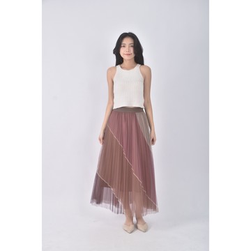 (S) show me love質感紡紗橘色長裙二手衣