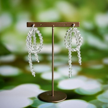 限量販售 誇張蝴蝶結造型耳環 頂級水晶耳環 4月誕生石