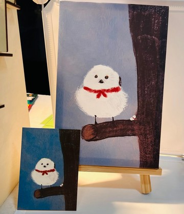 複製畫 無框畫 關於陪伴-白鳥與雪寶