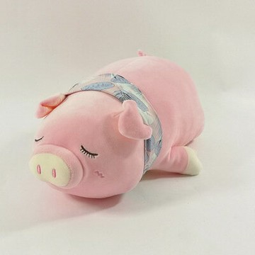 打盹豬公仔毛絨玩具 柔軟豬抱枕毛絨玩偶 壓床娃娃生日禮物
