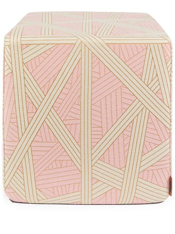 Missoni Home - Nastri multi-way stripe pouf cube - unisex - Cotton/Polyester/Viscose/Polycarbonite - One Size - Pink