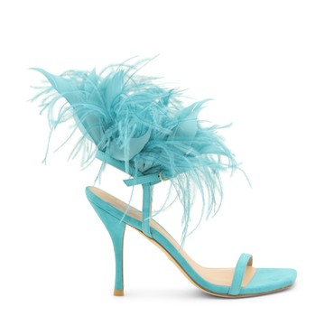 Stuart Weitzman - Turquoise Leather Feather Sandals