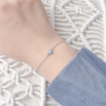 天河石925純銀杯子蛋糕手鍊