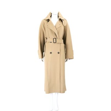 Max Mara-WEEKEND CADINE 雙排扣腰帶 駝色風衣式長版羊毛外套 大衣