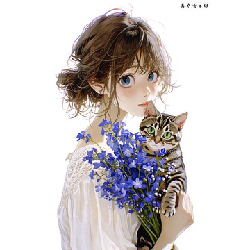 【4 月新作 3】07-120-0188 人物貼紙 春日少女與動物