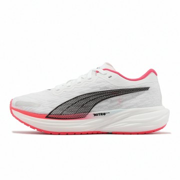 Puma 慢跑鞋 Deviate Nitro 2 Wns 女鞋 白 粉 緩震 氮氣中底 碳板 運動鞋 路跑