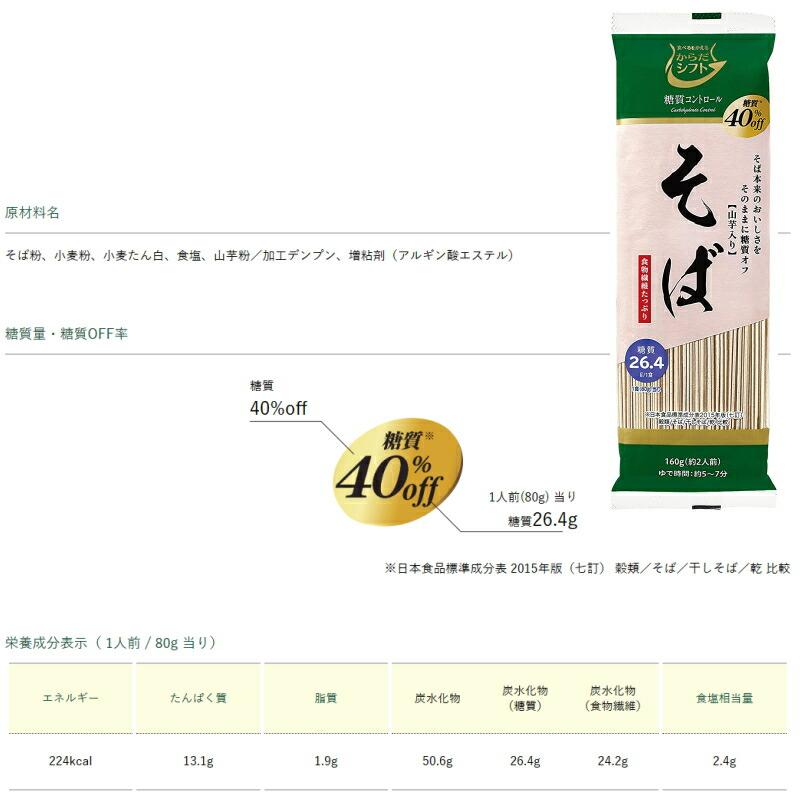 からだシフト　糖質コントロール　うどん／そば　160g　選べる２個　（メール便）　糖質オフ　低糖質めん『ゆうパケット2送料無料』