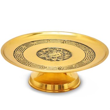 蓮花果盤 高腳黃銅 供盤 水果盤 佛具佛堂用品 工藝品裝飾品