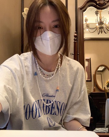 LIL CHER灰色美式復古純棉短袖t恤女夏2022新款寬松正肩半袖上衣