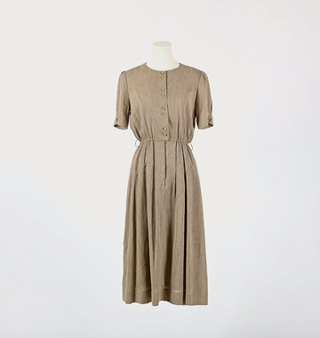 【蛋植物古著】夜羽陰影緹花短袖古著洋裝