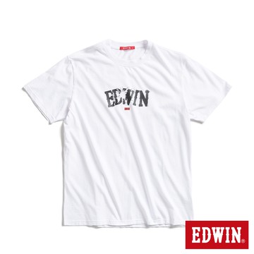 EDWIN 男款 網路獨家 能量爆炸LOGO短袖T恤(白色)