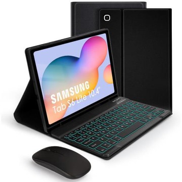 適用三星平板S6lite10.4七彩背光藍牙鍵盤保護殼P620筆槽皮套跨境