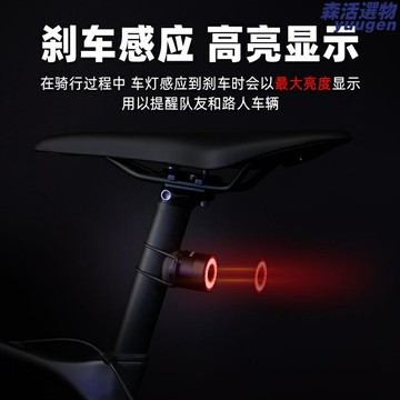 【智能感應剎車】自行車尾燈 騎行裝備 山地車燈 公路車燈 夜騎安全燈 剎車高亮 USB充電 兒童成人通用 防水防震