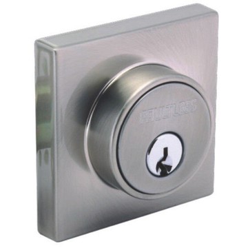 加安輔助鎖DC5X21 方套盤 磨砂銀色 鎖閂長度60mm 門厚30~42mm 一般鑰匙