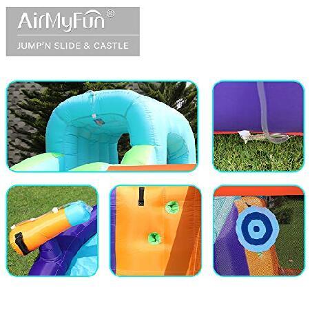 AirMyFun 空気注入式バウンスハウス 子供用 空気注入式ウォータースライド ブロワー付き 空気注入式ウォーターバウンスハウス 空気注入式プールスライド 極厚素