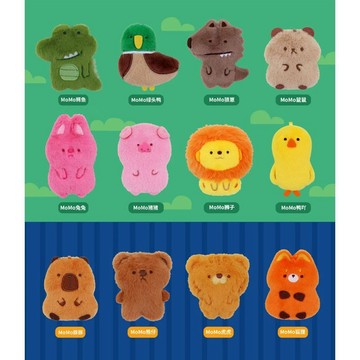 臺灣出貨💥正品MOMOFamily毛毛團夥動物園毛絨磁吸冰箱貼盲袋公仔玩偶包掛件