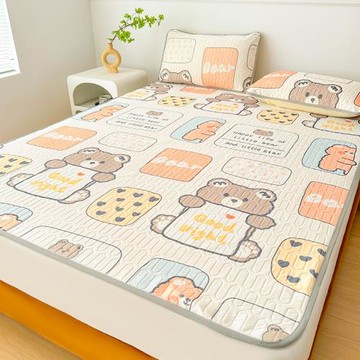 2025夏季冰絲乳膠涼席三件套加厚可折疊防滑夏天冰絲軟席子可機洗