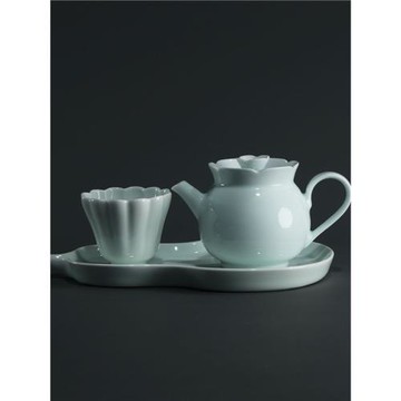 景德鎮高溫燒制 草木灰石榴壺配佛手杯功夫茶具泡茶壺 佛系茶具