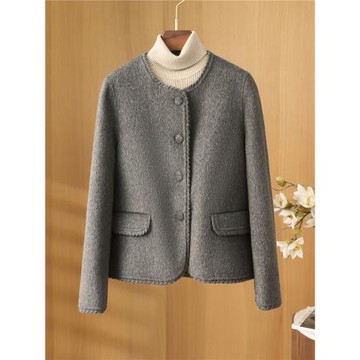 2025秋冬款小個子雙面呢羊絨大衣女短款高級感小香風百搭毛呢外套