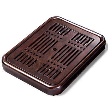 唐豐黑檀茶盤家用陽臺不銹鋼小托盤功夫茶瀝水盤儲水式茶臺茶幾A