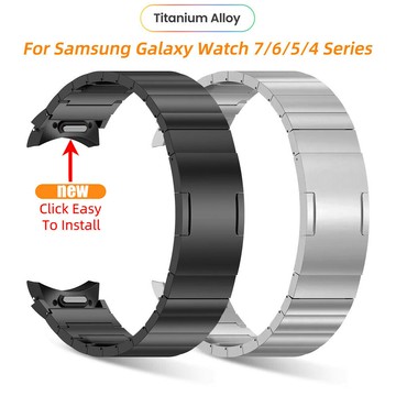 三星 Galaxy Watch 7 6 Classic 5 5Pro 4 弧口 錶帶 鈦合金 輕量金屬 按鈕快拆