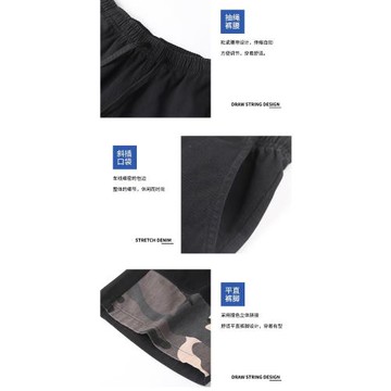 保羅2025純棉透氣短褲男士松緊直筒5五分褲寬松免燙全棉沙灘中褲