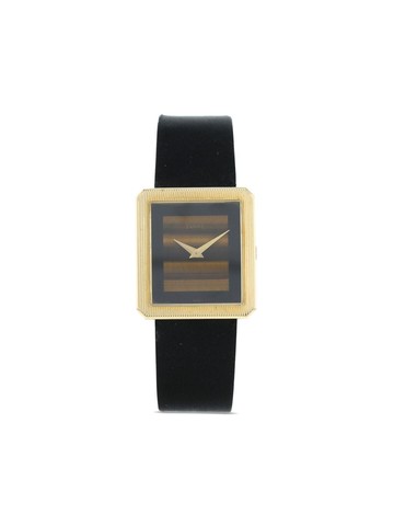 Piaget - 1980 pre-owned Vintage 27mm - women - Mineral Glass/Yellow Gold - One Size - Black