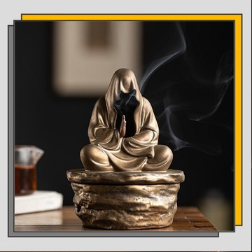 🔥臺灣出貨🔥無相佛陶瓷香薰爐禪意擺件家用客廳室內香道檀香插茶道仿古檀香爐/