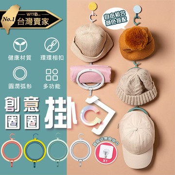 【領券滿額折50】創意圈圈掛勾 帽子掛鉤收納架 門後掛勾 門後掛鉤 圍巾掛架 圍巾架 絲巾架 免打孔 免鑽牆 不留痕跡 ????老婆叫我買