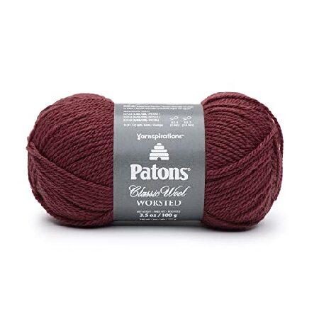 Patons Classic Wool Claret Yarn Pack of 3.5oz 100g Wool Medium 210 Yards Knitting Crochet並行輸入