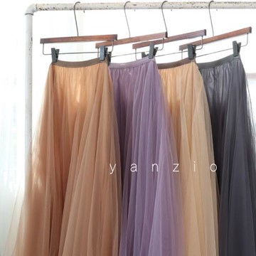 在逃公主網紗裙多層次蓬松感仙女裙顯瘦高腰a字裙時尚高級感長裙