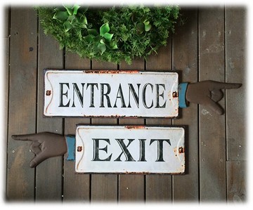 原單 古舊“安全出口-入口”指示牌  店鋪個性壁掛 鄉村風格1入