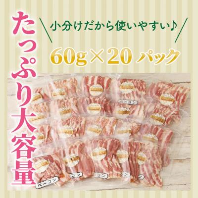 ふるさと納税 国東市 20パックで1.2kg!ジューシーベーコンスライス_1391R