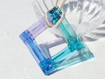 大型夏季彩色夾層玻璃（Irogasane [Large] [Summer]）項鍊 [Made to order]