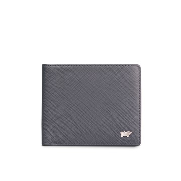 BRAUN BUFFEL 台灣總代理 尚恩-A 5卡透明窗皮夾-藍色/BF354-316-NY