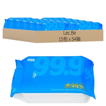 Lec.Be 純水99.9%水分增量厚型濕紙巾(箱購)  1包  15包