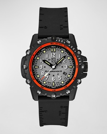 Men's 44mm Commando 3300 Series Watch with Rubber Strap