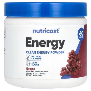 Nutricost, 能量，清潔能量粉，葡萄味，10.7 盎司（300 克）