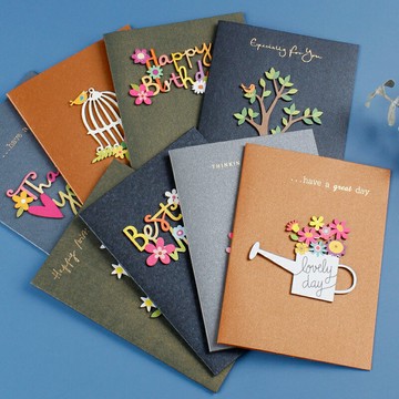 伊和諾立體圖案迷你賀卡復古ins商務禮品兒童卡片創意生日卡情侶父親節教師節送老師祝福留言感謝