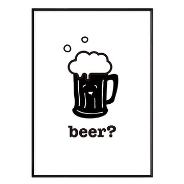 啤酒海報  50 x 70cm  黑色