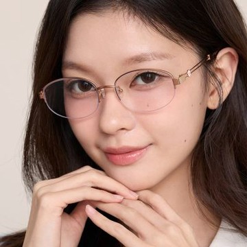 CARIN半圓框光學眼鏡/玫瑰金#JENNY O C2