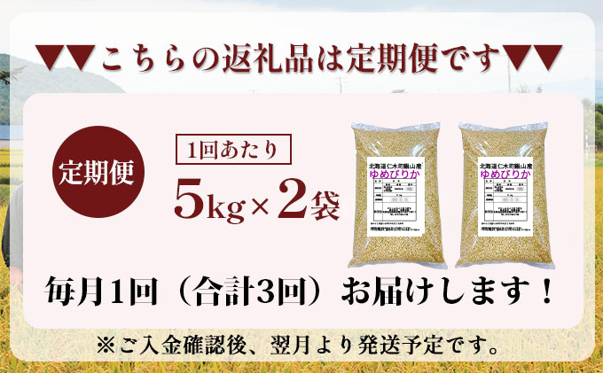 3ヵ月連続お届け　銀山米研究会の玄米＜ゆめぴりか＞10kg